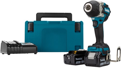 Load image into Gallery viewer, Makita dtw700rtj 18 v slagmoersleutel 1 2 700nm met frictiering en gat voor borgpen | 5,0 ah accu (2 st), snellader, mbox