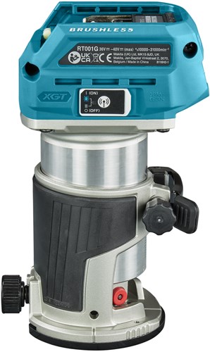 Load image into Gallery viewer, Makita rt001gz14 boven- en kantenfrees | 40 v max | zonder accu's en lader | in doos - rt001gz14