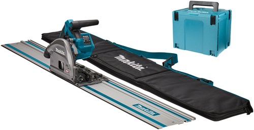 Load image into Gallery viewer, Makita sp001gz04 invalcirkelzaag | set | 40v max |165 mm | zonder accu's en lader | met aws zender + geleiderail 1500 mm + tas