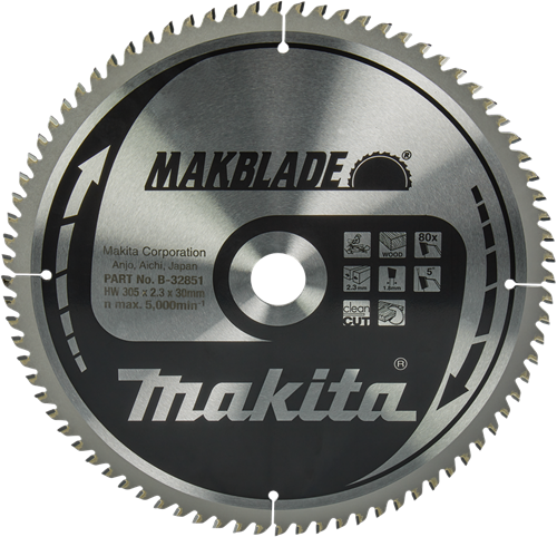Load image into Gallery viewer, Makita accessoires makita zaagblad hout 305x30x2.3 80t 5g - b-32851