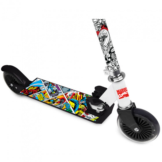 Load image into Gallery viewer, Marvel Avengers 2-wiel kinderstep voetrem jongens zwart wit