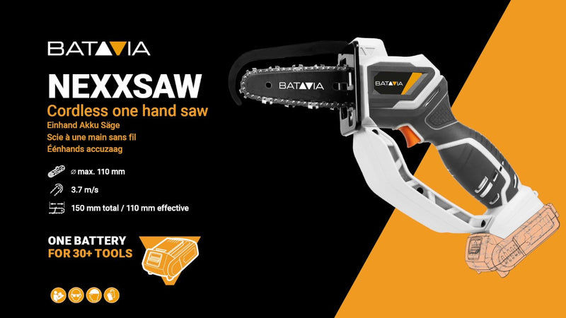 Load image into Gallery viewer, Batavia producten nexxsaw kettingzaag maxxpack 18v plus2ah accuplusoplader