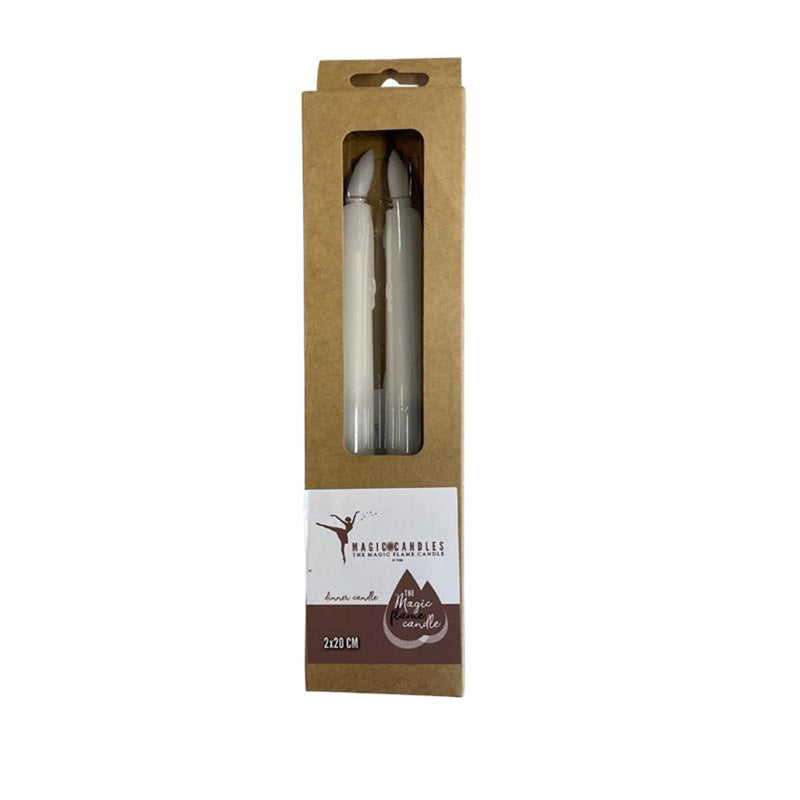 Afbeelding laden in galerijviewer, Magic flame candles led diner druip 20cm wit set a 2