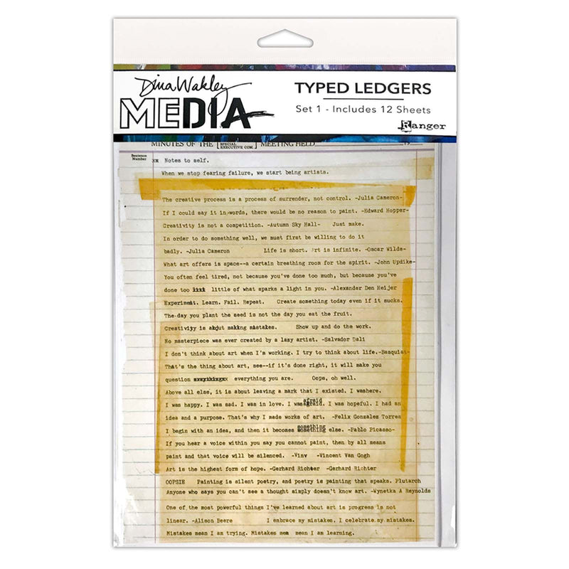 Load image into Gallery viewer, Ranger ink ranger • dina wakley media typed ledgers set 1 12sheets
