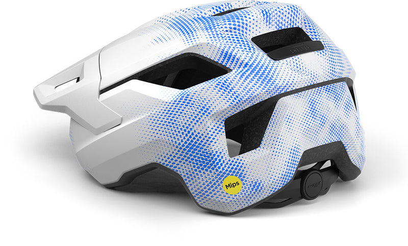 Load image into Gallery viewer, Met shelter youth mips white blue matt (52-56 cm) - youth mtb hel