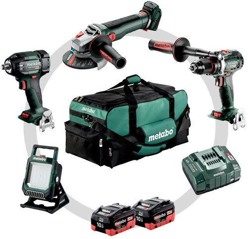 Load image into Gallery viewer, Metabo combo set 4.3.2 | accu combiset 18v bs 18 ltx bl + ssw 18 ltx 400 bl + wb 18 ltx bl 11-125 q + bsa 18 led in gereedschapstas (2x 10.0ah lihd accu + asc 145 lader) - 685209000