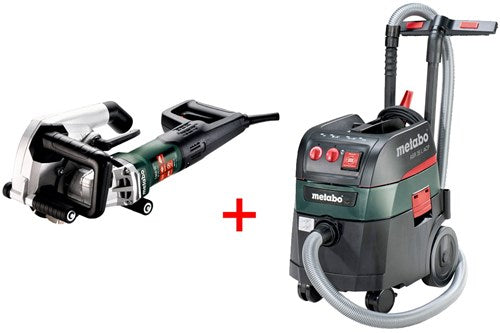Load image into Gallery viewer, Metabo mfe 40 muursleuffrees 1900 watt 40mm diepte met 125mm schijven + asr 35 l acp bouwstofzuiger