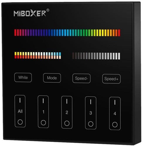 Afbeelding laden in galerijviewer, Mi-light miboxer rgb-cct draadloze opbouw schakelaar 2.4g 4-zones zwart - led0232