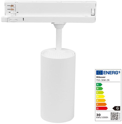 Afbeelding laden in galerijviewer, Mi-light miboxer rgb-cct led 3-fase railspot 30w wit - led0236