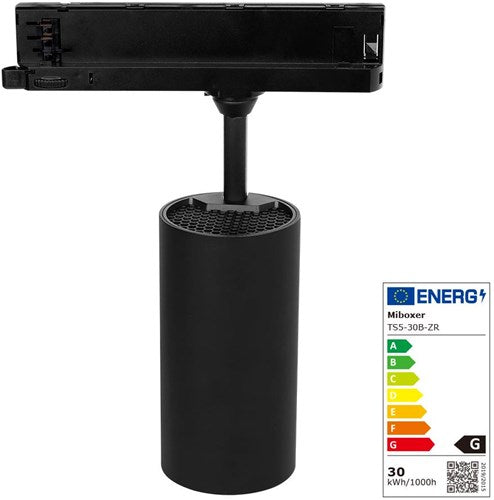 Afbeelding laden in galerijviewer, Mi-light miboxer rgb-cct led 3-fase railspot 30w zwart - led0238