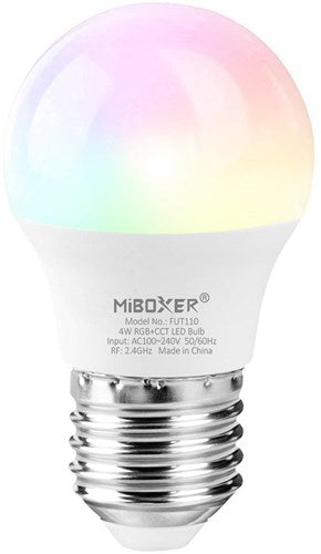 Afbeelding laden in galerijviewer, Mi-light miboxer rgb-cct led e27 kogel 4w rf 2.4g - led0216
