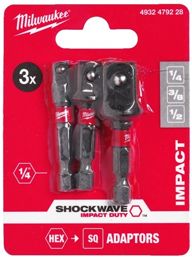 Load image into Gallery viewer, Milwaukee accessoires doppen adapter shockwave set-3pc - 4932479228