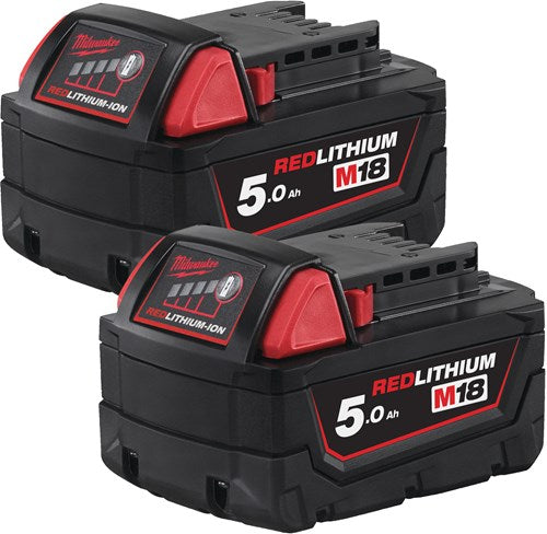 Load image into Gallery viewer, Milwaukee m18 b52 m18 accu pack, 2 x 5,0ah, gratis m12 b2 - 4932451242