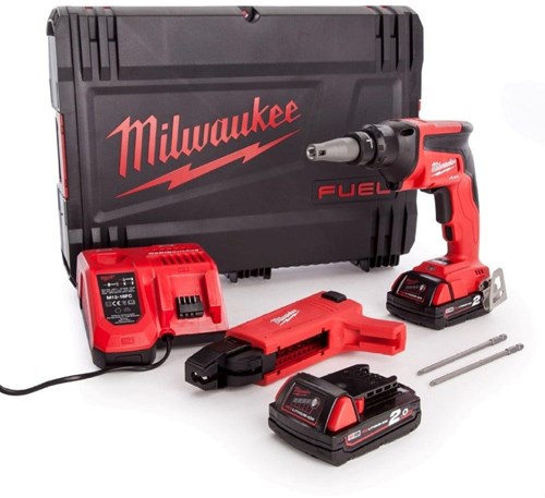 Load image into Gallery viewer, Milwaukee m18 fsgc-202x gipsplaatschroevendraaier met opzetstuk 18v 2.0ah li-ion - 4933459199