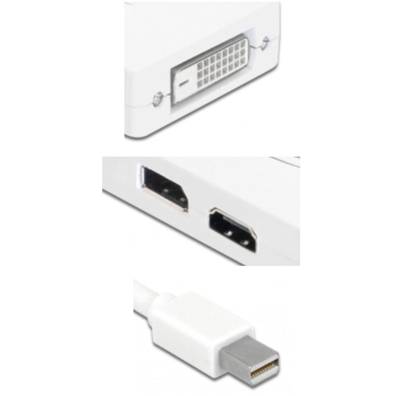 Afbeelding laden in galerijviewer, Delock mini displayport naar displayport hdmi dvi adapter (wit)