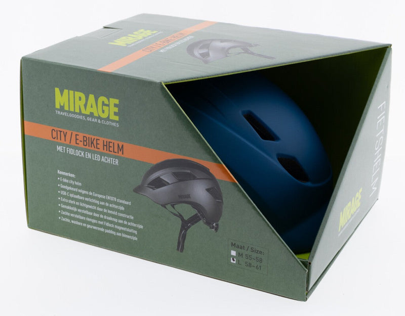 Load image into Gallery viewer, Buzaglo mirage urban helm e-bike led 55-58cm mat blauw