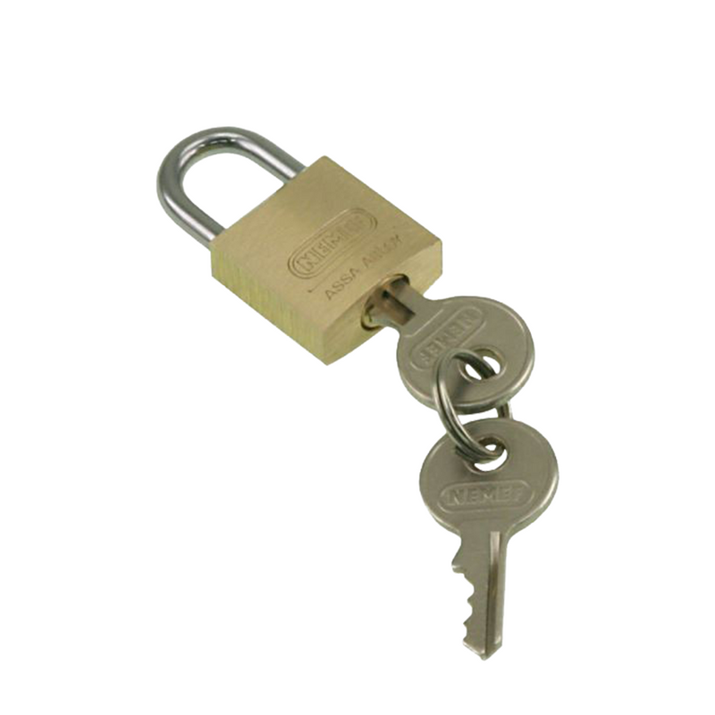 Afbeelding laden in galerijviewer, Nemef massief messing hangslot 20mm 4 stuks
