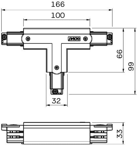 Afbeelding laden in galerijviewer, Nordic t-stuk vast 90gr. tbv. rail wit links 5050050