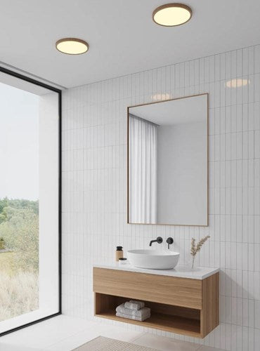 Afbeelding laden in galerijviewer, Enzo nordlux led plafonniere oja 29 hout 17w 2700k warm wit 29cm - 4802319