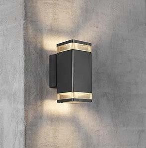 Afbeelding laden in galerijviewer, Enzo nordlux wandlamp elm 2x gu10 zwart ip44 - 4800911