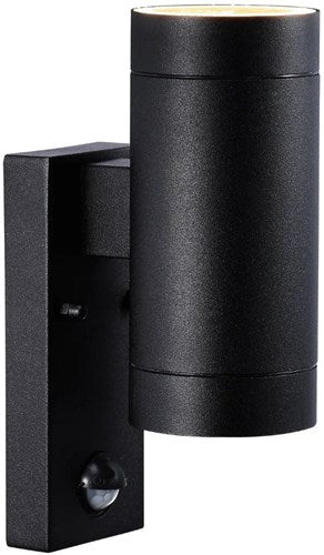 Afbeelding laden in galerijviewer, Enzo nordlux wandlamp tin maxi double met sensor 2x gu10 zwart ip54 - 4800929
