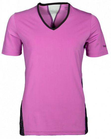 Load image into Gallery viewer, Papillon Sportshirt dames polyester elastaan roze zwart mt L