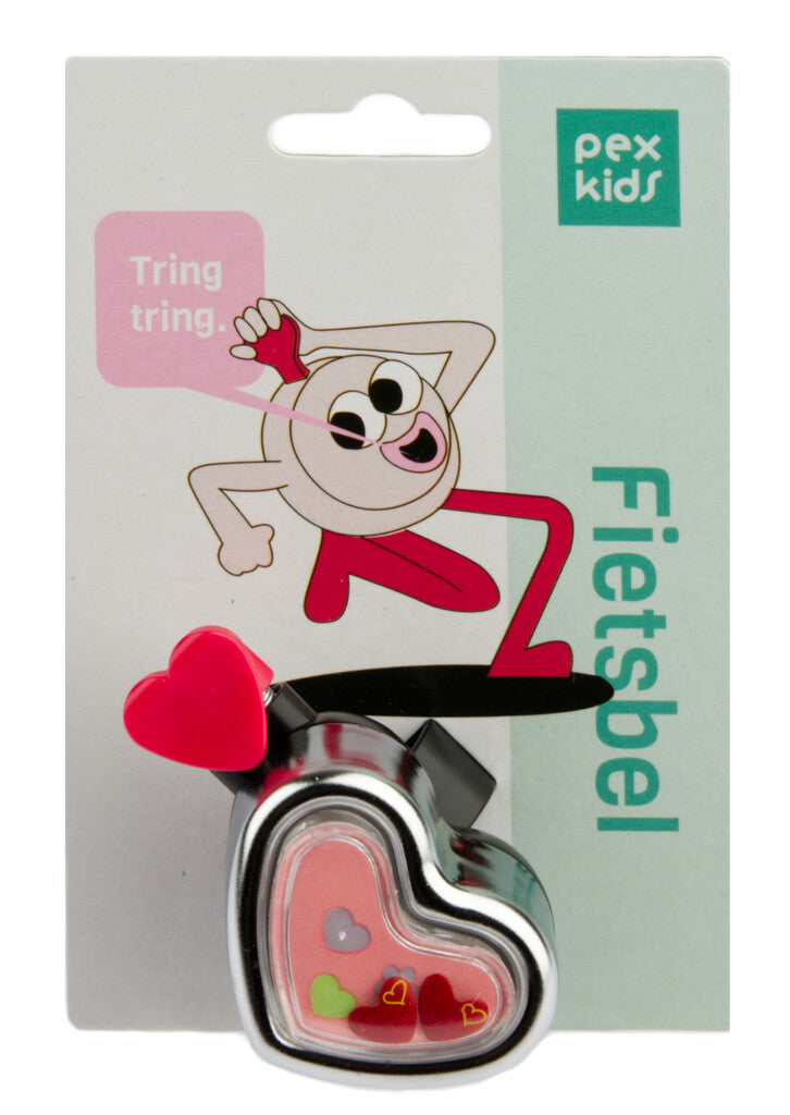 Load image into Gallery viewer, PexKids fietsbel Hartje chroom-roze