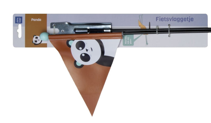 Load image into Gallery viewer, Beveiligingsvlag Pexkids Panda Braun met een Panda -print