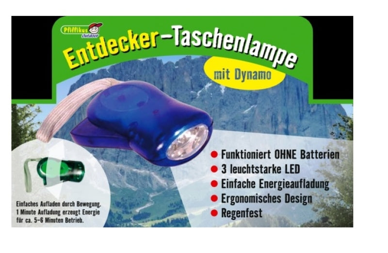 Load image into Gallery viewer, Pfiffikus zaklamp met dynamo (2 ass.)