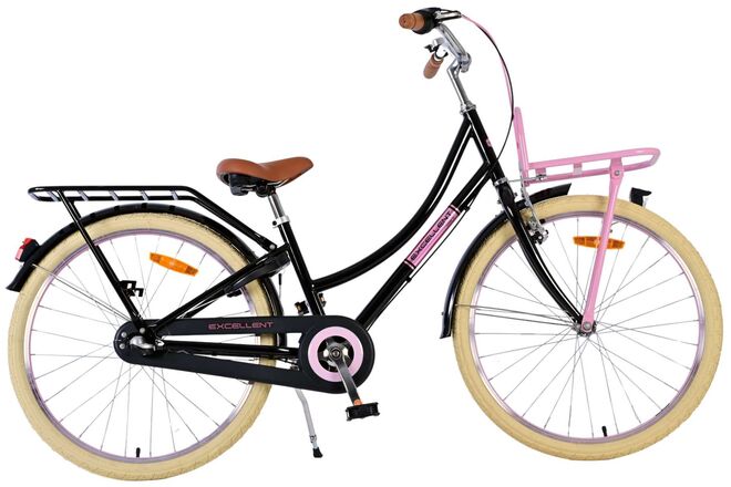 Load image into Gallery viewer, Volare Excellent Kinderfiets - Meisjes - 24 inch - Zwart - 3 Versnellingen