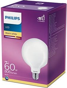 Afbeelding laden in galerijviewer, Philips led lamp - globelamp met e27 fitting - warmwit licht: 2700k - 60w - mat glas
