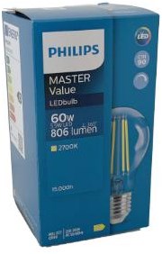 Afbeelding laden in galerijviewer, Philips led gls e27 5,9-60w 2700k filament helder dimbaar - led3788