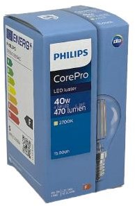 Afbeelding laden in galerijviewer, Philips led kogel e14 4,3-40w 2700k filament helder - led3738