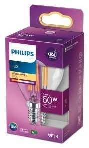 Afbeelding laden in galerijviewer, Philips led lamp - kogellamp met e14 fitting - warmwit licht: 2700k - 60w - helder glas