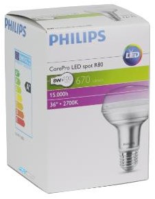 Afbeelding laden in galerijviewer, Philips led r80 e27 8-100w 2700k - led3313