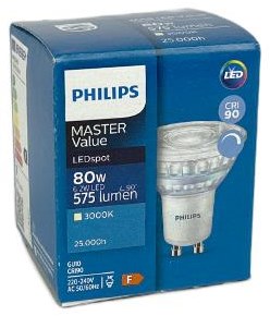 Afbeelding laden in galerijviewer, Philips led spot gu10 6,2-80w 3000k dimbaar - led3453