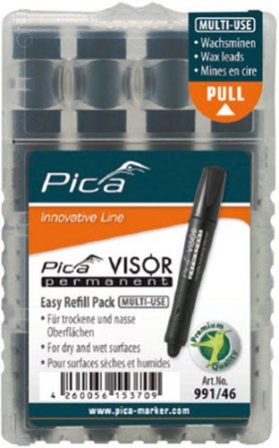 Load image into Gallery viewer, Pica 991 46 visor permanent navulling | zwart - pi99146