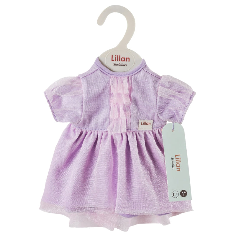 Load image into Gallery viewer, Skrallan poppenkleding feestjurk paars (36-40cm)