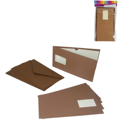 Load image into Gallery viewer, Uitnodigingskaarten en enveloppen bruin 5 stuks | 48 stuks