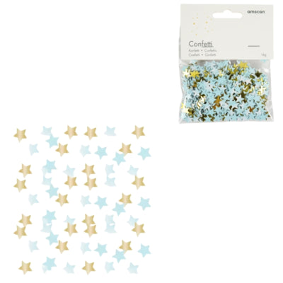 Load image into Gallery viewer, Amscan confetti ster folie blauw goudkleurig 14 g | 48 stuks