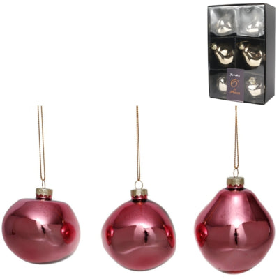 Load image into Gallery viewer, Xmas by mooss xmas by moos kerstballen roze 8 cm 6 stuks | 12 stuks