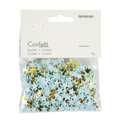 Load image into Gallery viewer, Amscan confetti ster folie blauw goudkleurig 14 g | 48 stuks