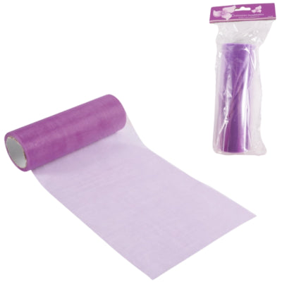 Load image into Gallery viewer, Organza op rol paars 15 cm x 10 m | 24 stuks
