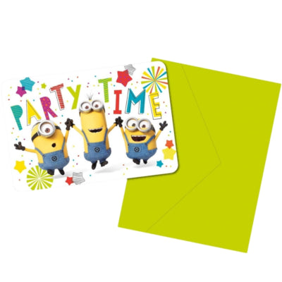 Load image into Gallery viewer, Amscan despicable me minions uitnodigingskaarten en enveloppen 8 stuks | 36 stuks