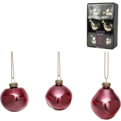 Load image into Gallery viewer, Xmas by mooss xmas by moos kerstballen roze 6 cm 6 stuks | 30 stuks