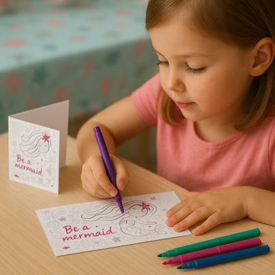Load image into Gallery viewer, Amscan uitnodigingskaarten met envelop be a mermaid 14 cm 8 stuks | 20 stuks