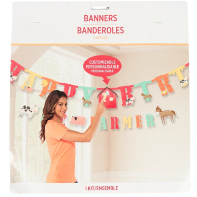 Load image into Gallery viewer, Amscan letterslinger happy birthday boerderij 300 cm | 12 stuks