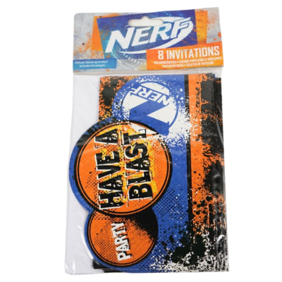 Load image into Gallery viewer, Amscan nerf uitnodigingskaarten en enveloppen 12 x 16 cm 8 stuks | 36 stuks