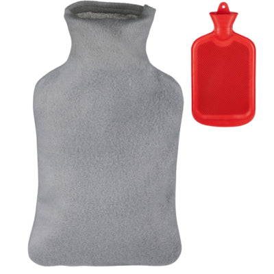 Load image into Gallery viewer, Relaxdays warmwater kruik met hoes rood grijs 2 l | 6 stuks