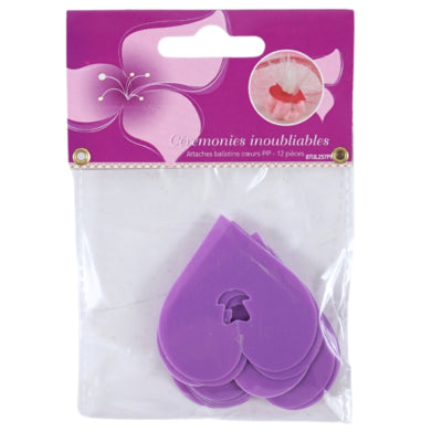 Load image into Gallery viewer, Sluitclips hartvorm paars 5 cm 12 stuks | 48 stuks